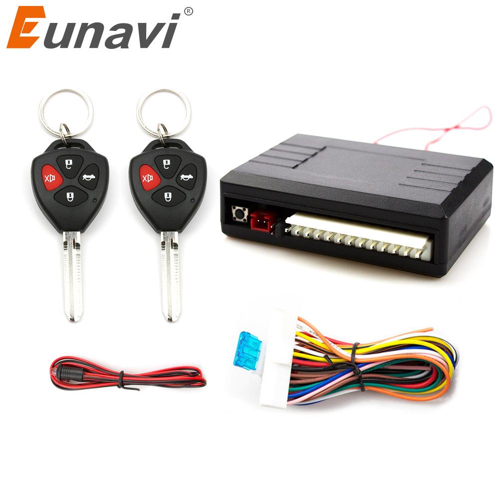 Eunavi Universal Auto Car Remote Central Kit Lock UnlocK Keyless Entry System Central Locking LED Indicate Trunk Release button