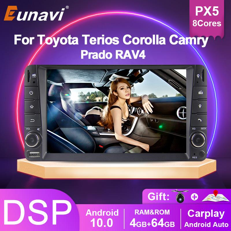 Eunavi 2 Din Car Radio GPS For Corolla Toyota Terios Hilux VIOS Old Camry RAV4 Land Cruiser Prado 2000 - 2008 Multimedia Player