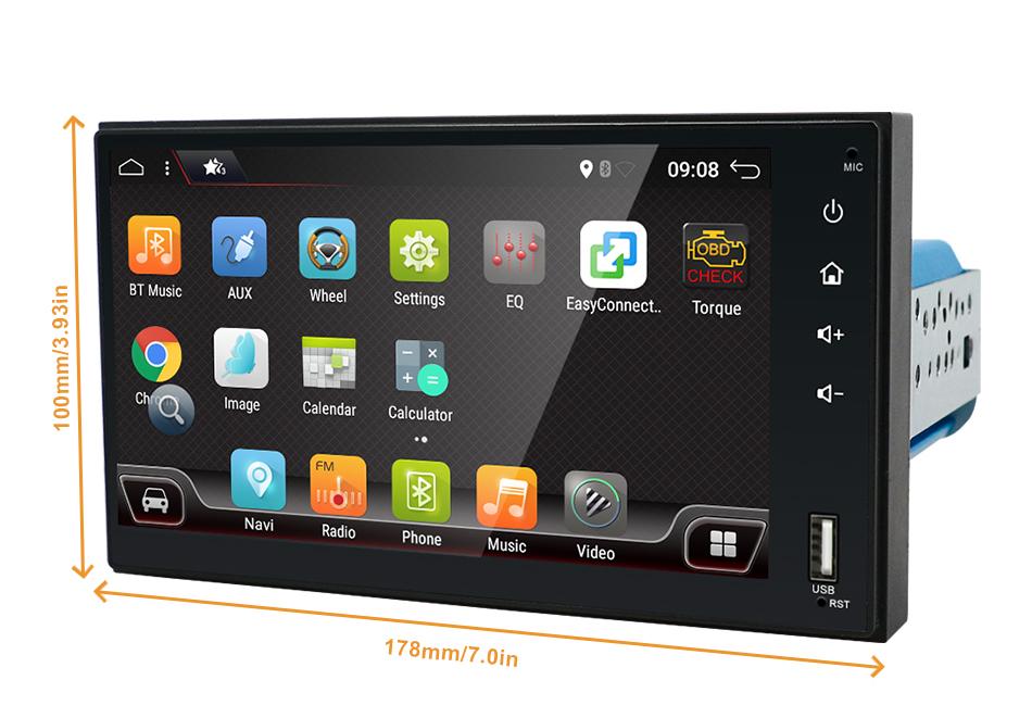 Eunavi 4G DSP Car Multimedia Player Auto Radio Audio GPS navigation Android 10 2 Din 7'' Touch screen Bluetooth RDS 64GB USB