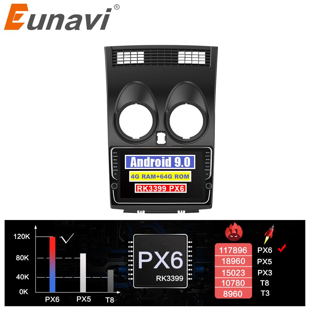 Eunavi 2 din Android 10 Car Multimedia Radio Player For Nissan Qashqai X-TRIAL 2008-2015 4G 64GB 8 cores GPS Stereo NO DVD CD