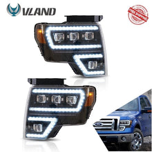 Load image into Gallery viewer, Vland Car Lamp Assembly For Ford F-150 2009-2014 Headlights With Start Up Animation DRL Raptor Front Lamp Full LED Projector