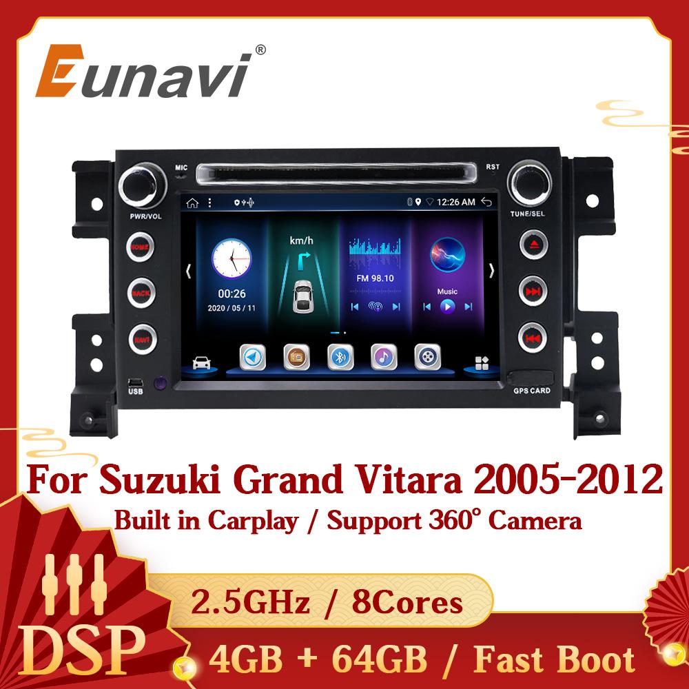 Eunavi 4G+64G Android 10 Car Radio Multimedia Player For Suzuki Grand Vitara 2005-2012 Head unit Stereo Audio GPS Navi 2 Din