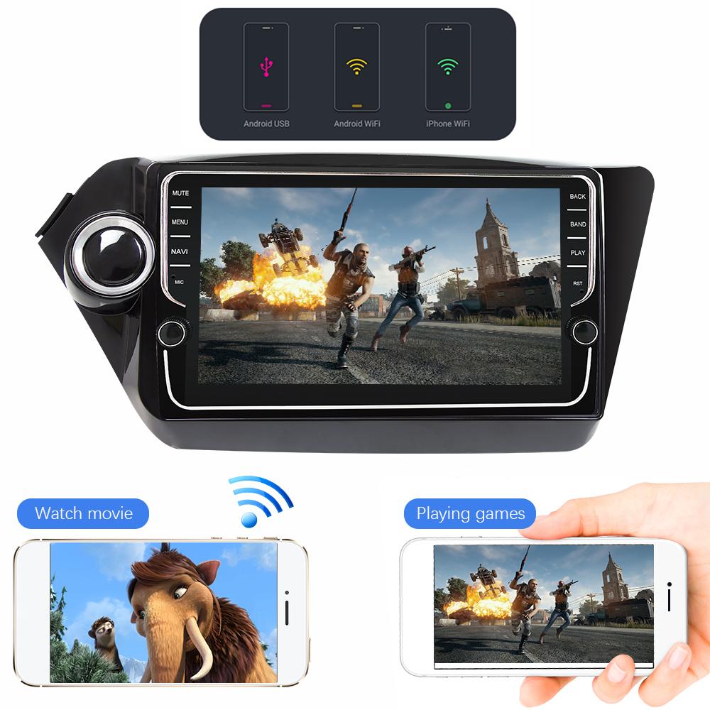 Eunavi 2 Din Android 10 Car radio GPS For Kia k2 rio 3 4 2010-2016 Multimedia stereo navigation Autoradio TDA7851 4GB 64GB