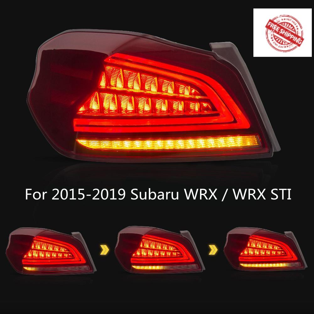 VLAND Tail Lights Assembly For 2015-2019 Subaru WRX / WRX STI Tail Lamp With Sequential Turn Signal