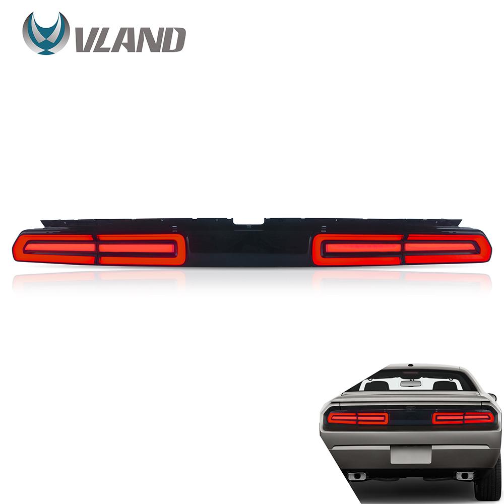 VLAND Car Accessories LED Tail Lights Assembly For Dodge Challenger  Tail Lamp Amber/Red Sequential Turn Signal Light2008-2014