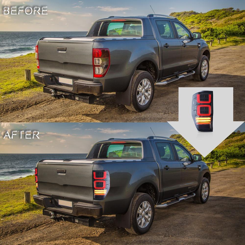 VLAND Tail lights Assembly for Ford Ranger 2012-2018 Taillights Tail Lamp with Turn Signal Reverse Lights LED DRL light