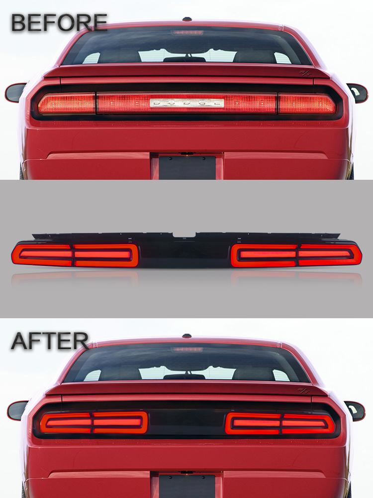 VLAND Car Accessories LED Tail Lights Assembly For Dodge Challenger 2008-2014 Tail Lamp Amber/Red Sequential Turn Signal Light