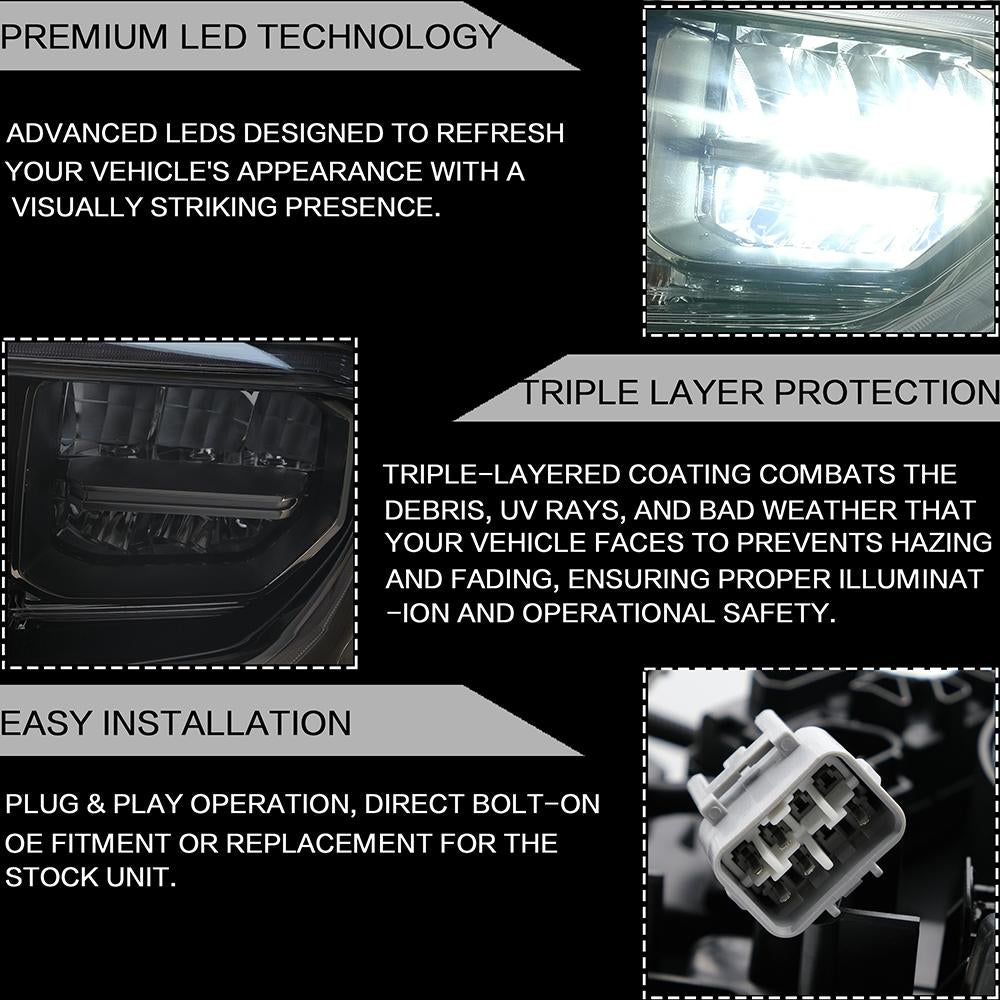 VLAND Headlamp Car Headlights Assembly for Toyota Tundra 2014 2015 2017-2020 Head light