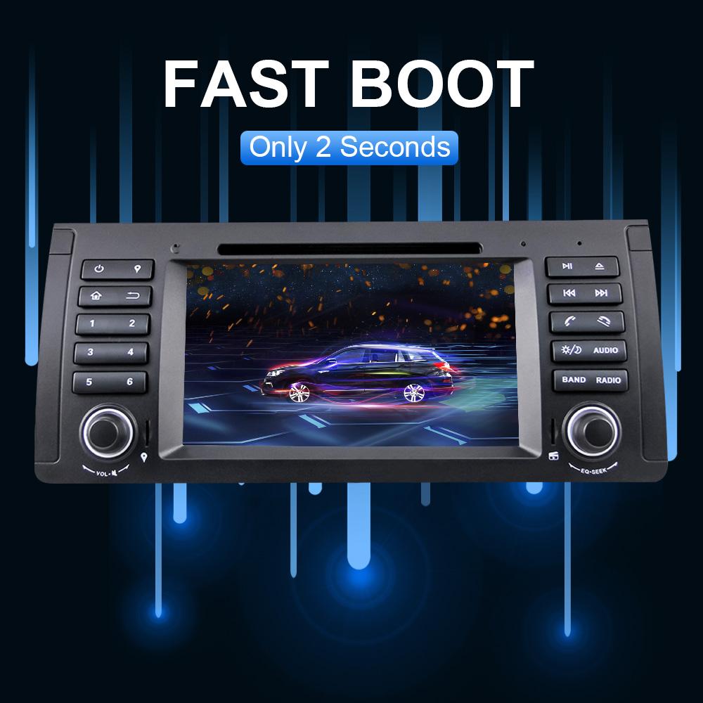 Eunavi One 1 Din 7'' Android 10 Car dvd player For BMW E53 E39 X5 Quad Core Auto Radio Multimedia Audio DSP TEF7708 4G WIFI RDS