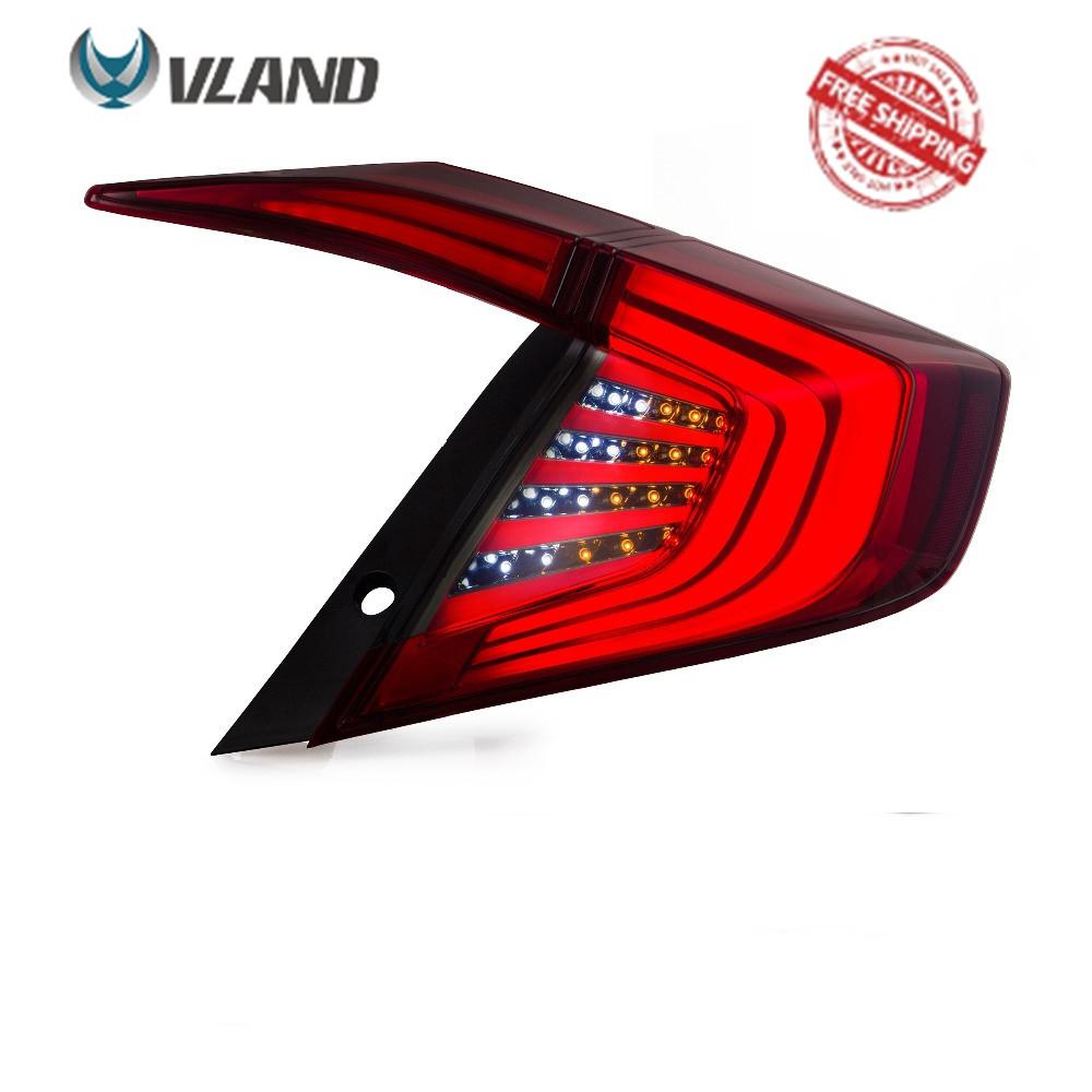 VLAND Tail lights Assembly for Honda Civic 10 Gen 2016-2019 Taillights Tail Lamp with Turn Signal Reverse Lights DRL light