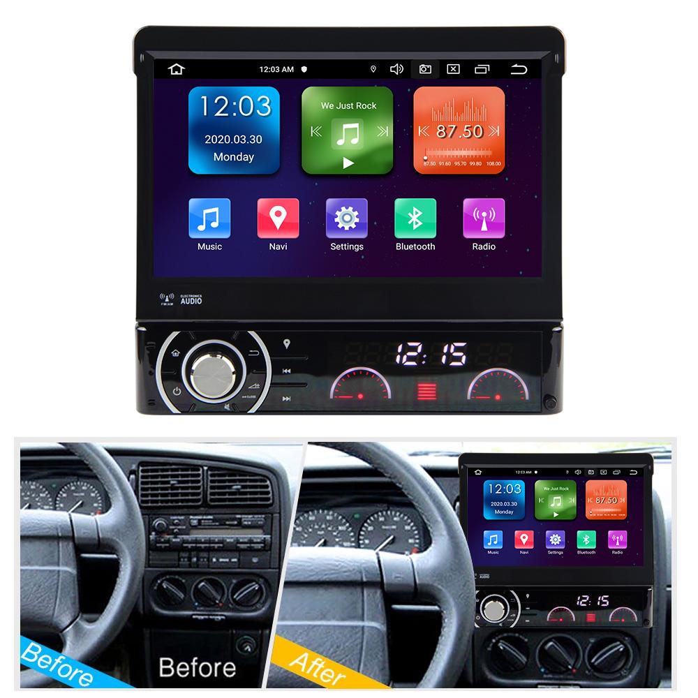 Eunavi 1 Din Android 9.0 Octe Core Car DVD Player For Universal GPS Navigation Stereo Radio WIFI MP3 Audio USB SWC 2GB 32GB