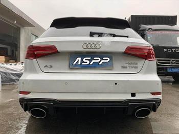 RS3 Style Rear Diffuser With Exhaust for 17-19 Audi A3 S-line Hatchback,ASPP  Auto Body Kit for Audi