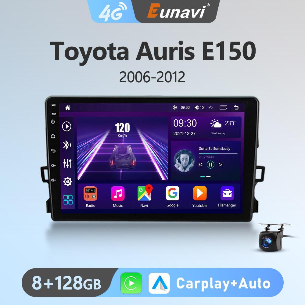 Eunavi 2 Din Android 10 Car Radio Multimedia Player For Toyota Auris E150 2006-2012 2din Head Unit 4G QLED Carplay Stereo GPS