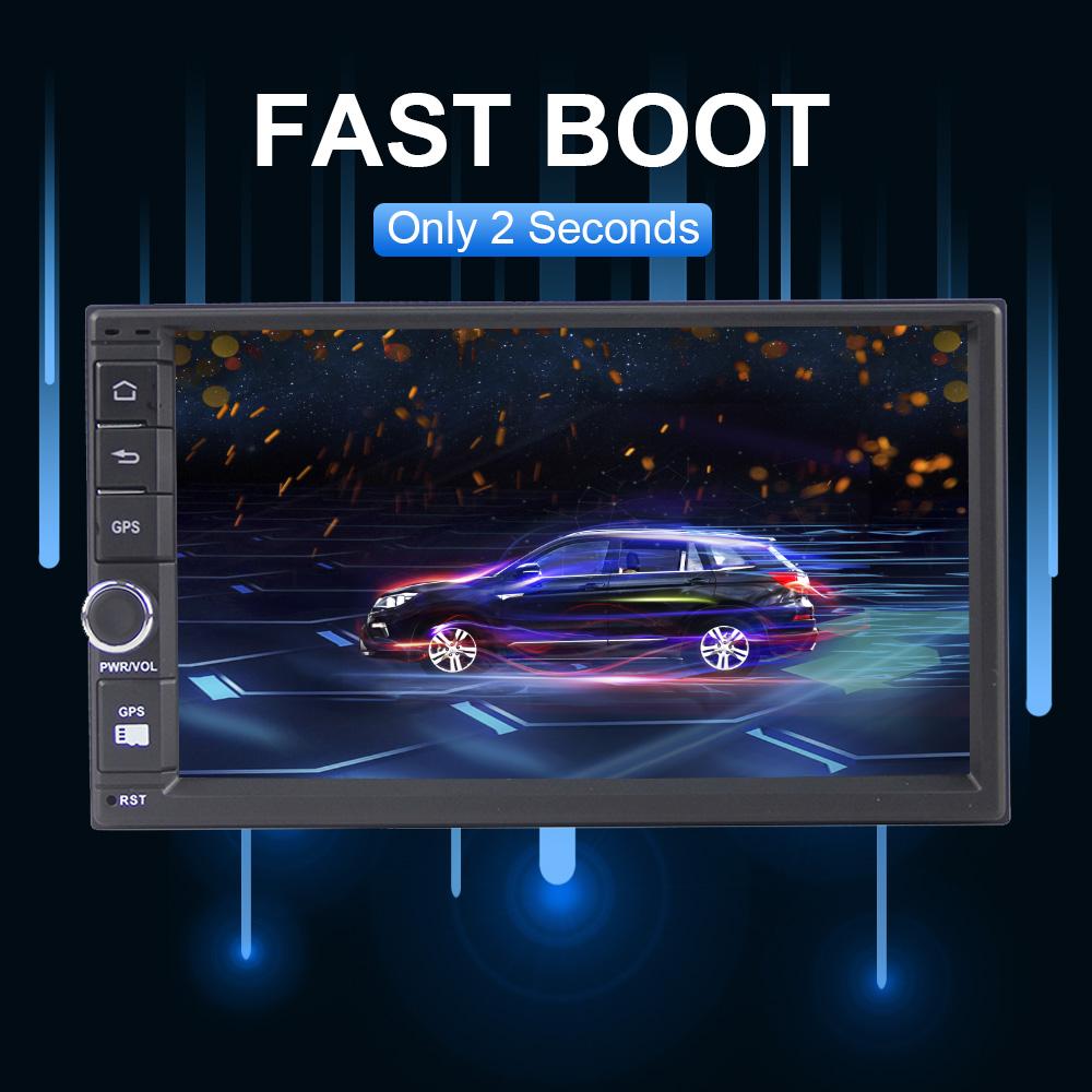 Eunavi 2 Din 7'' Universal Android Car Multimedia Player Radio Stereo GPS Auto Headunit Navigation Audio Screen USB RDS NO DVD