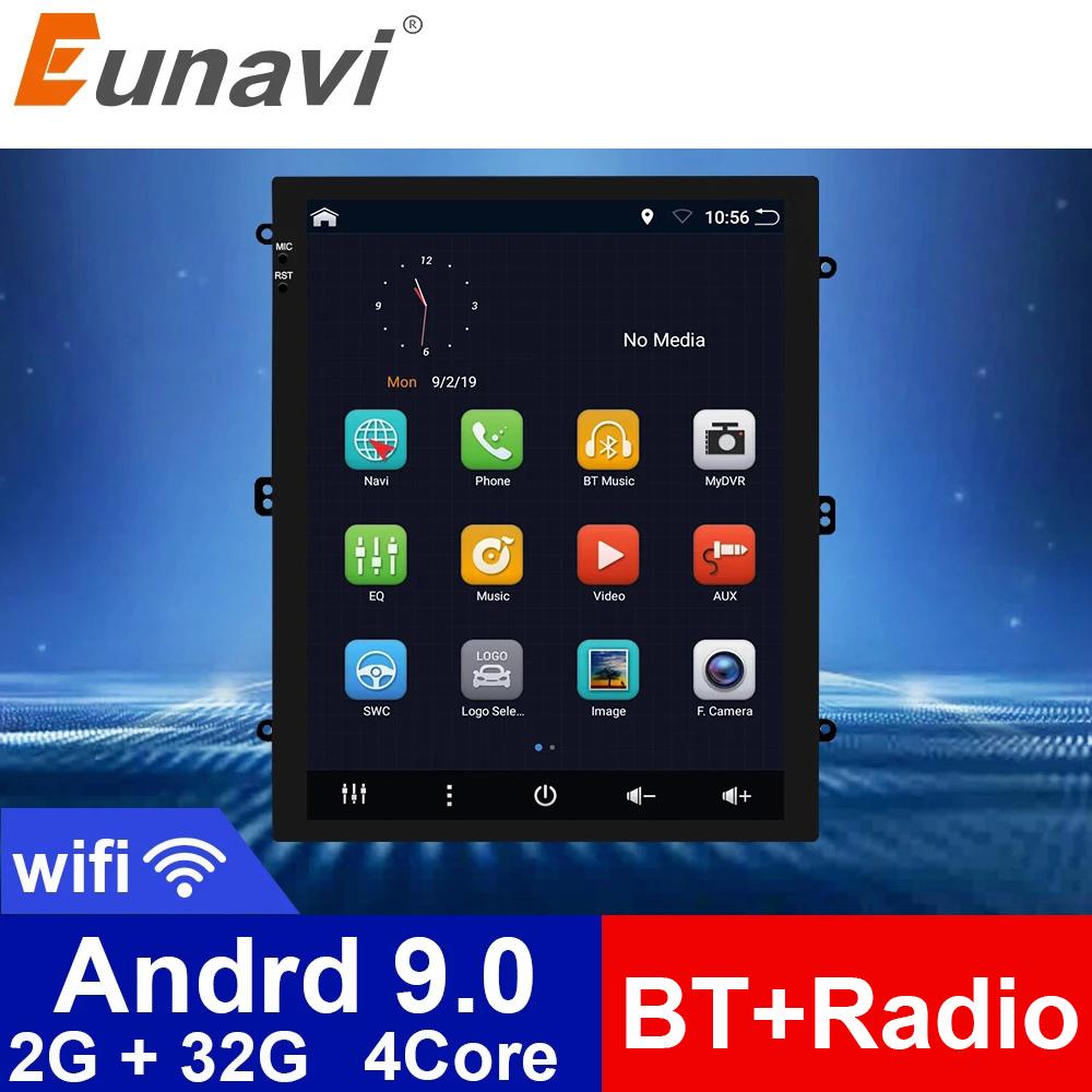 Eunavi 2Din Android system car radio multimedia player stereo audio for universal Vertical tesla screen unit GPS Navigation WIFI