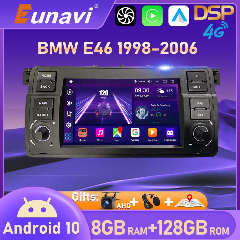 Eunavi 4G Android 10 Car Radio Multimedia Video Player For BMW E46 Coupe (M3 Rover) 318i 320i 325i 1998-2006 2DIN 2 DIN Carplay