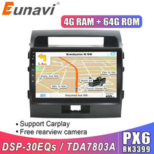Load image into Gallery viewer, Eunavi 2 din Android 10 Car radio stereo GPS for Toyota Land Cruiser LC200 200 2007-2015 Double 2din Headunit TDA7851 subwoofer