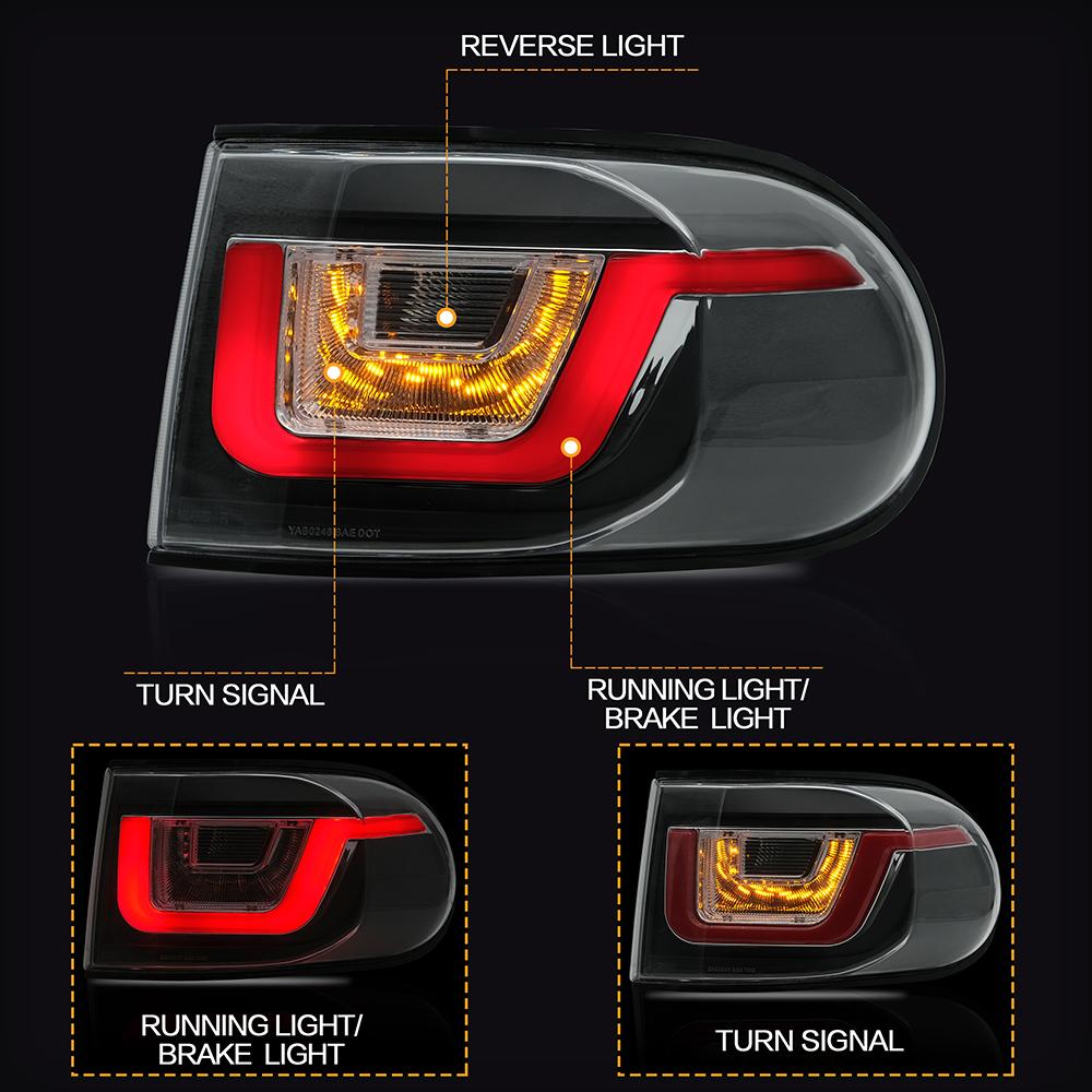 VLAND Tail Lights Assembly For Toyota FJ Cruiser 2007-2015 Taillight Tail Lamp With Turn Signal Reverse Lights LED DRL Light