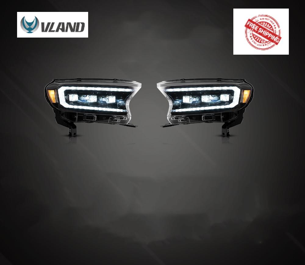 Vland Car Lamp Assembly For Ford Ranger 2015 2016 2017 2018 2019 2020 T6 T7 Headlights Full LED Front Lights Dynamic Turn Signal