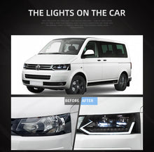 Load image into Gallery viewer, VLAND Car Lamp Assembly For Volkswagen Caravelle T5 Headlight 2011-2015 With Full LED Front Light Yellow Sequential Turn Signal