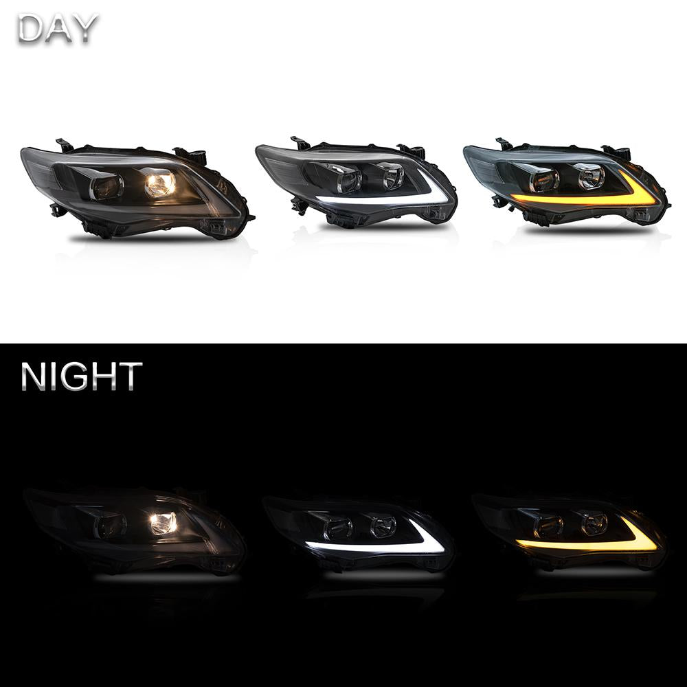 VLAND Headlamp Car Assembly Fit For Toyota COROLLA 2011 2012 2013 Headlight Full LED Headlamp With DRL Turn Signal Light