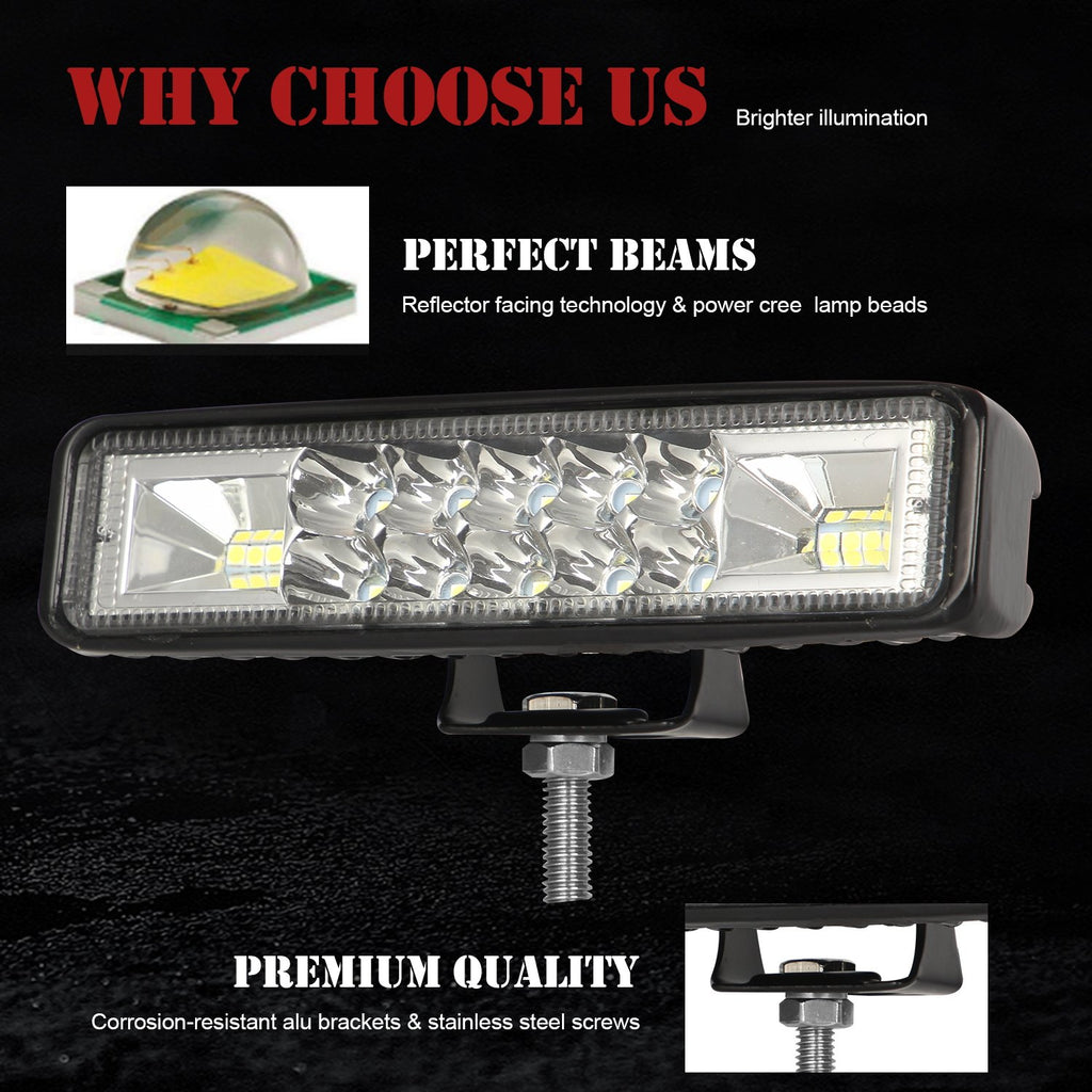 Vehicle Work Light 6 inch Two Rows 6000K IP67 for Car Truck Off-road Vehicle LED Work Lights Spot / Flood Light
