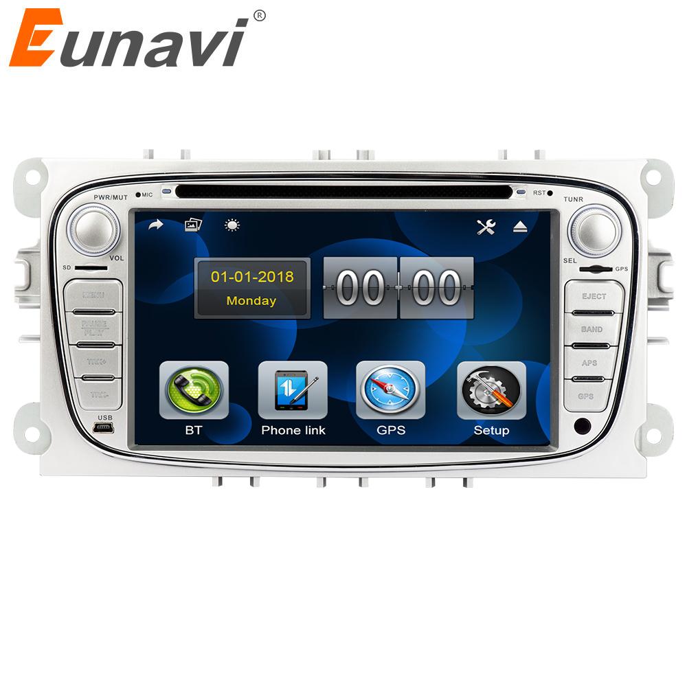 Eunavi 2 Din 7 inch Car DVD Player Radio GPS Navigation for FORD/Focus/S-MAX/Mondeo/C-MAX/Galaxy Stereo Video Bluetooth in dash