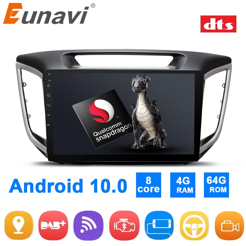 Eunavi DTS HIFI DSP Android 10 Car Radio GPS For Hyundai Creta ix25 Stereo Multimedia Player Autoradio in dash head unit 4G 64GB