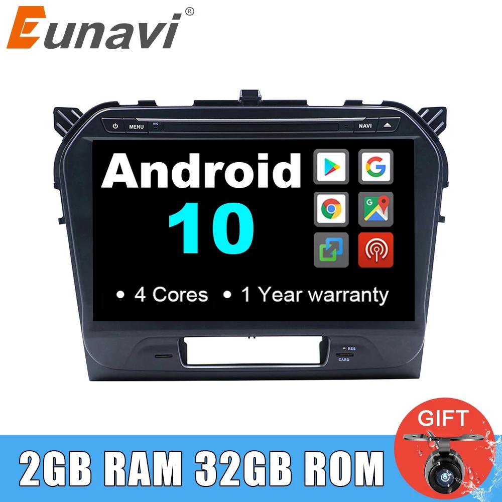 Eunavi 2 Din 10.1 inch Android 10 Car DVD Radio Stereo for SUZUKI GRAND VITARA 2015 Multimedia GPS Navigation headunit PC 2din