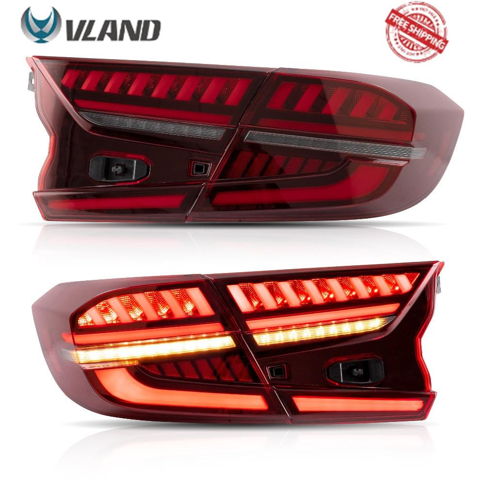VLAND Tail lights Assembly for Honda Accord 2018 2019 Taillights Tail Lamp with Turn Signal Reverse Lights DRL light