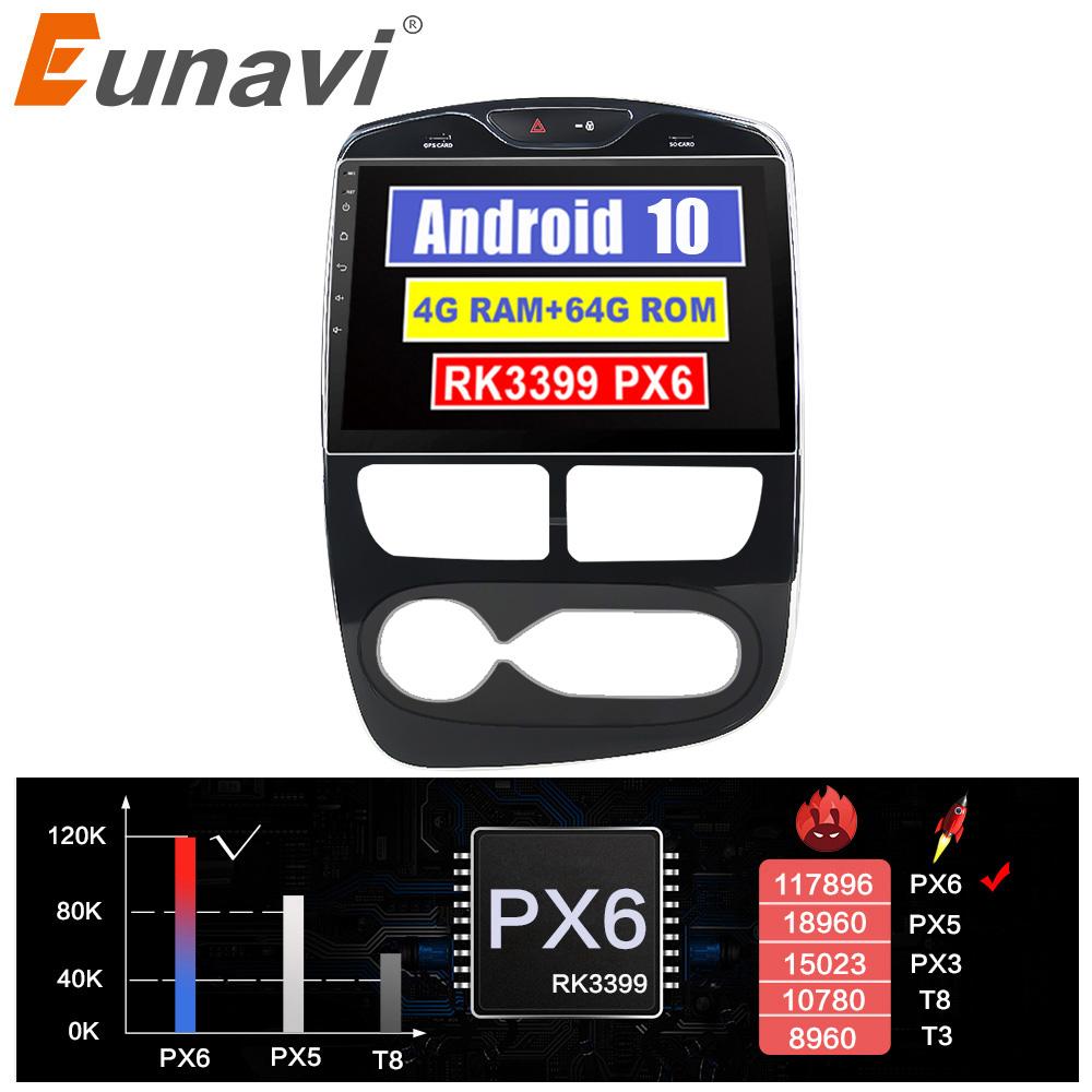 Eunavi 1 Din Car GPS Radio For Renault Clio 2013-2015 Manual Multimedia Video Player Navigation 10.1 inch Screen Android 10 WIFI