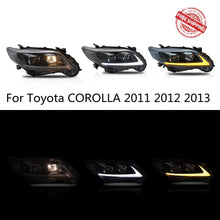 Cargar imagen en el visor de la galería, VLAND Headlamp Car Assembly Fit For Toyota COROLLA 2011 2012 2013 Headlight Full LED Headlamp With DRL Turn Signal Light
