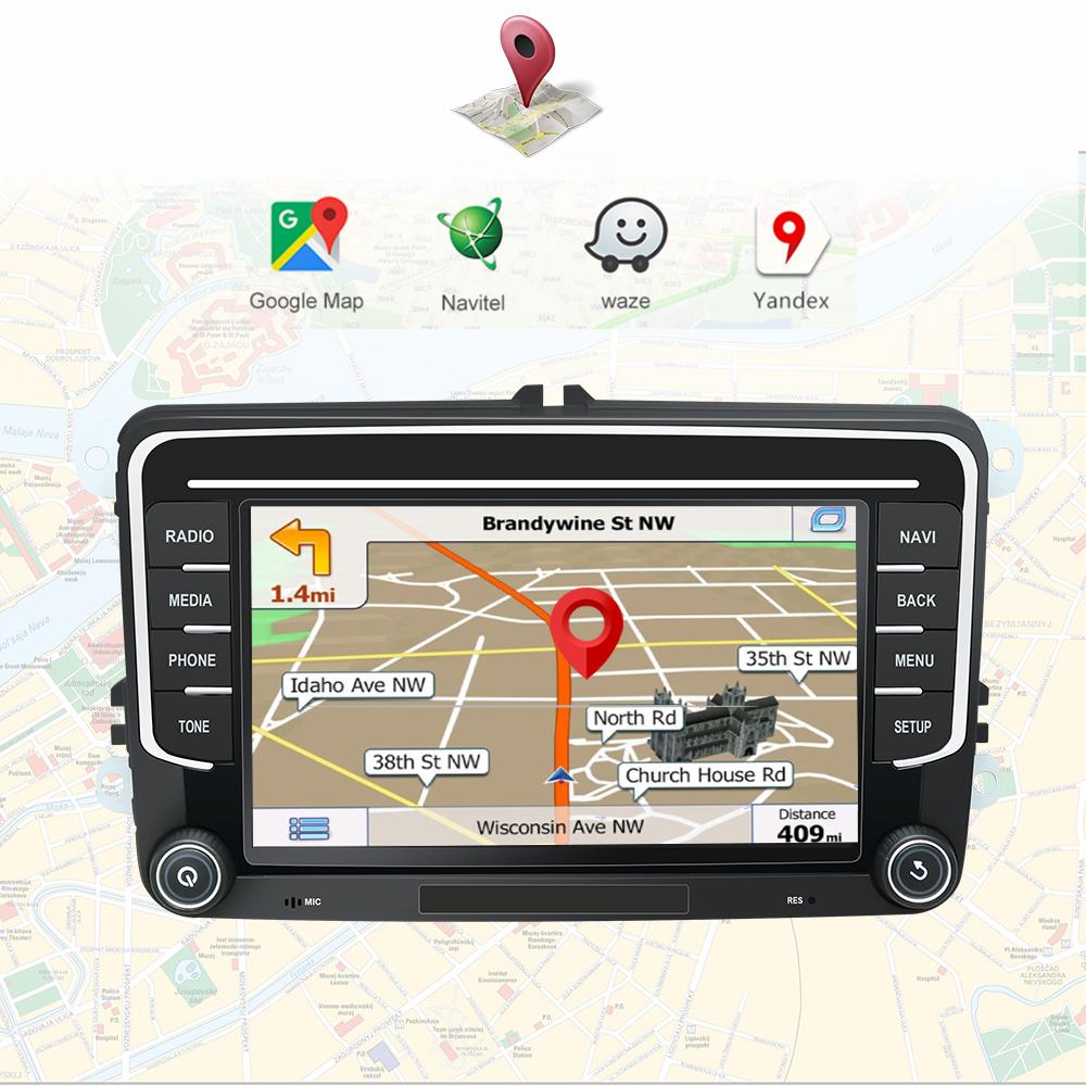 Eunavi 2 Din 7'' Android Car Radio GPS For Volkswagen VW Passat Polo GOLF Touran Jetta Tiguan Magotan Seat Multimedia Audio DSP