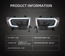 Load image into Gallery viewer, VLAND Car Lamp Assembly For Toyota Tundra 2007-2013 Full LED Headlight With Start-up Animation DRL