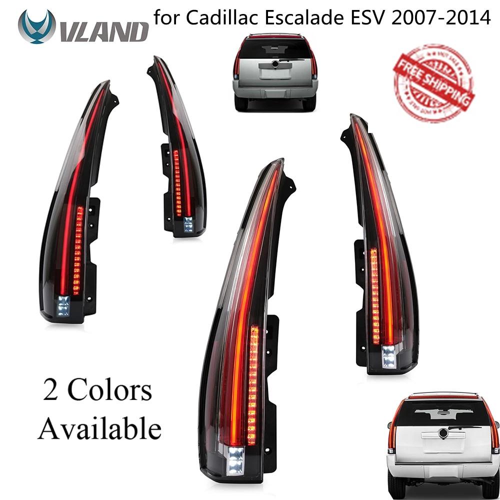 VLAND car accessories LED Tail lights Assembly for Cadillac Escalade ESV 2007-2014 LED Turn Signal Reverse Lights