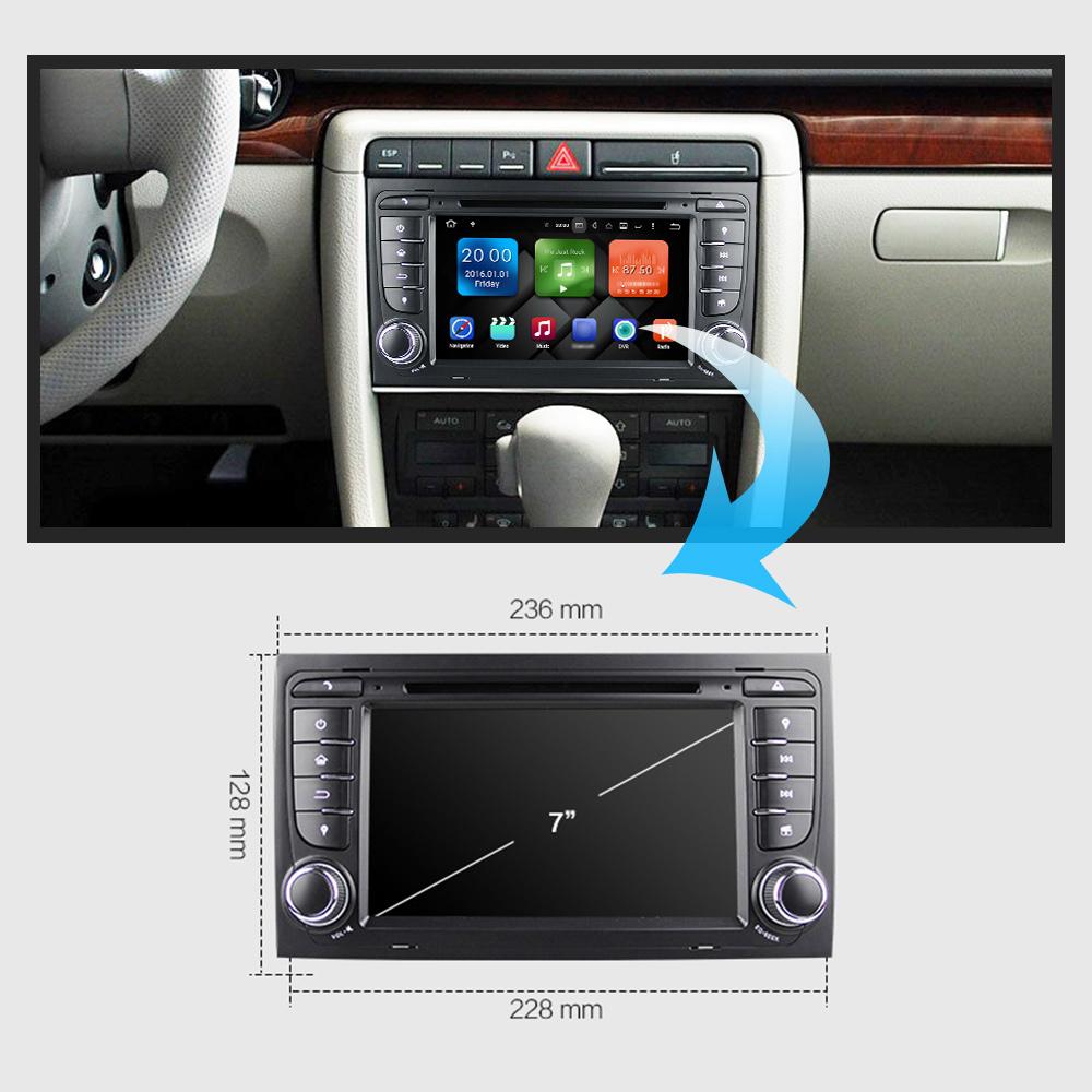 Eunavi 2 din Android 9 Car Multimedia DVD Player for Audi A4 S4 2003-2013 Octa core 2din Auto Radio gps 4G 64GB 1024*600 TDA7851
