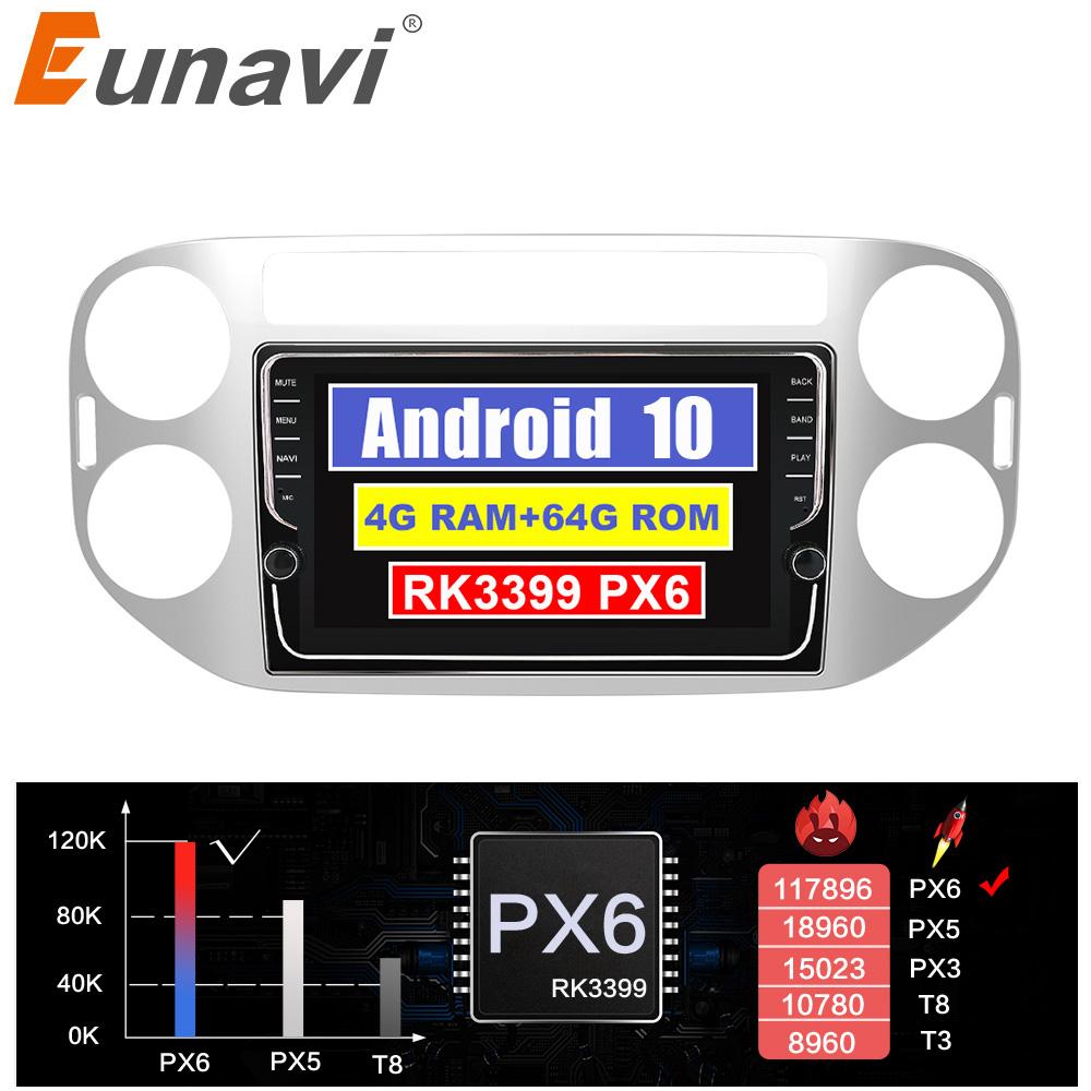 Eunavi 2 DIN Android Car Radio Audio GPS For Volkswagen VW Tiguan 1 NF 2006-2016 Multimedia Video Player Navigation DSP 4G 64GB