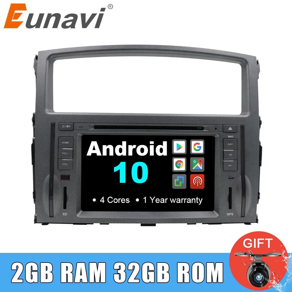 Eunavi 2 din Android 10 Car radio dvd GPS For MITSUBISHI PAJERO V97 2din stereo headunt Multimedia Player Navigation stereo