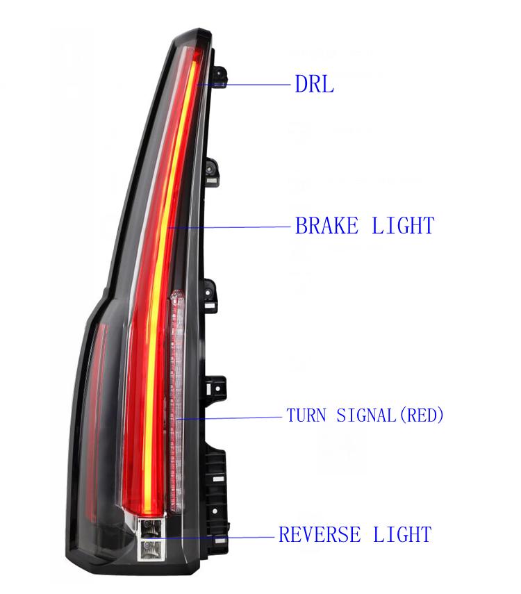 VLAND Tail Lamps Fit For Tahoe/Suburban  Full LED Taillights With DRL+Brake+Reverse Light+Red Turn Signal 2015-2016