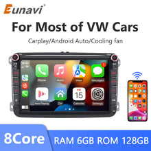 Load image into Gallery viewer, Eunavi Android 11 Car Video Player CARPLAY For VW Volkswagen Passat B7 B6 Golf Touran Polo Tiguan Jetta GPS Navigation Stereo