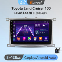 Load image into Gallery viewer, Eunavi 4G 2DIN Android Auto Radio GPS For Toyota Land Cruiser 100 For Lexus LX470 2002-2007 Car Multimedia Video Player Carplay