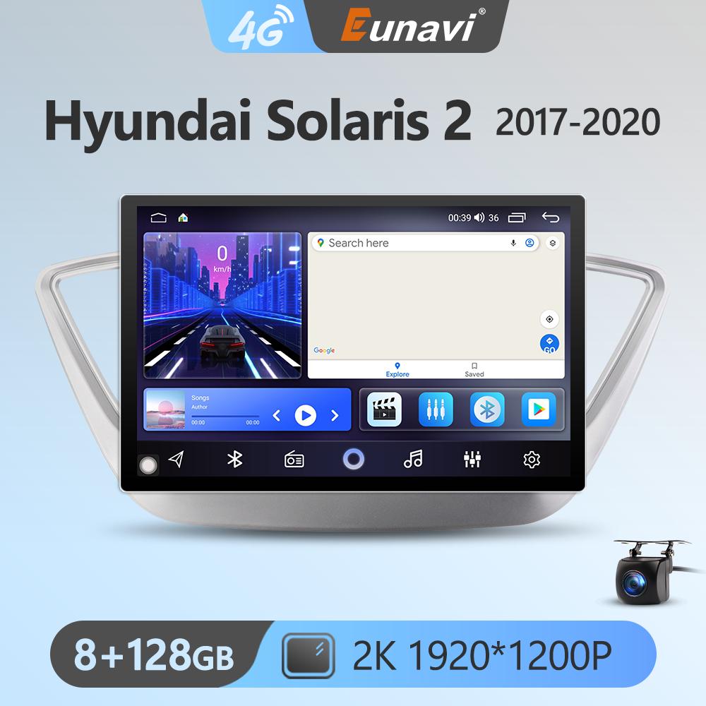 Eunavi 7862 13.1inch 2din Android Radio For Hyundai Solaris 2 Verna 2017-2020 Car Multimedia Video Player GPS Stereo 8Core 2K