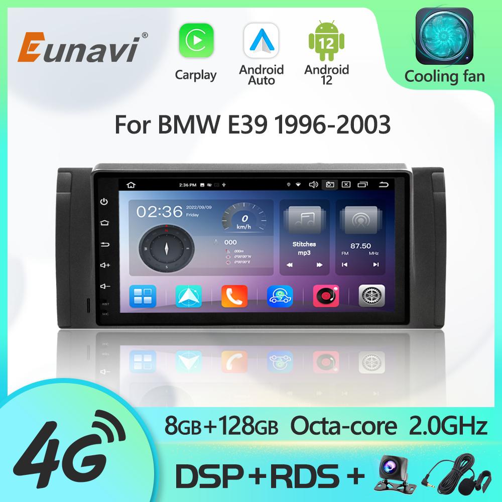 Eunavi Android 12 7862c Car Radio DSP Multimedia Player For BMW E38 E39 E53 1996-2003 Autoradio Video GPS Navigation 4G IPS
