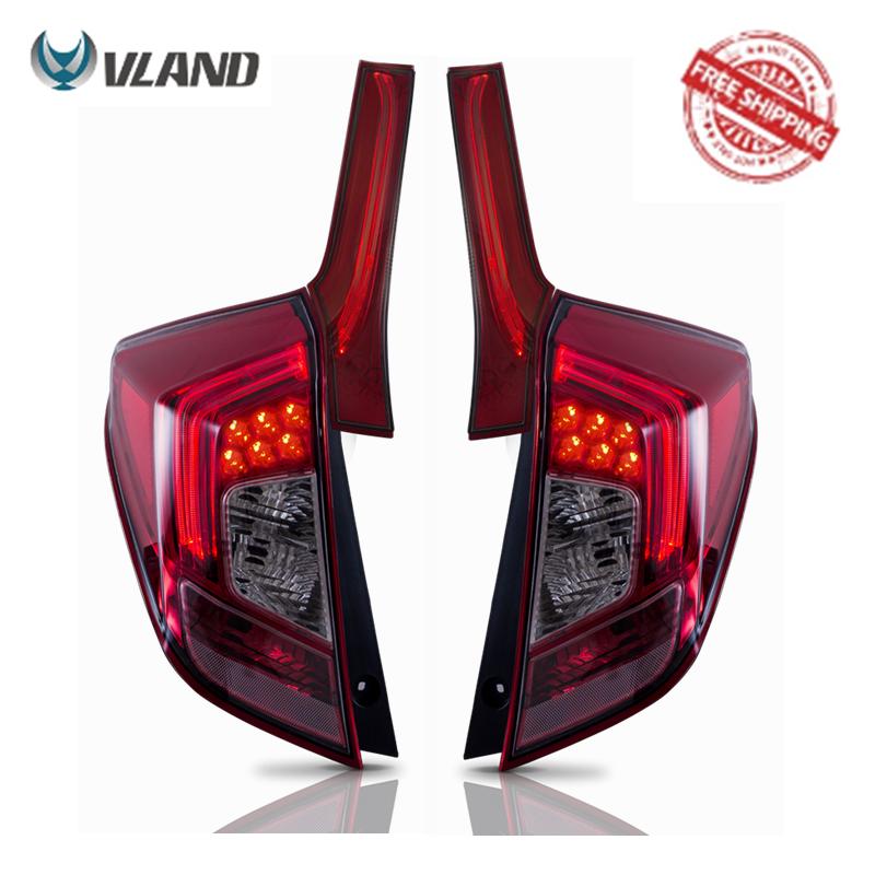 Vland For 2014-UP Fit /JazzTail Lights Led Red Lens New Design Plug And Play